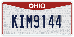 KIM9144 license plate in Ohio