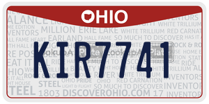 KIR7741 license plate in Ohio