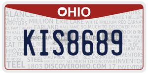 KIS8689 license plate in Ohio