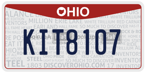 KIT8107 license plate in Ohio