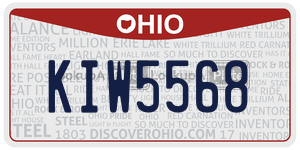 KIW5568  license plate in OH