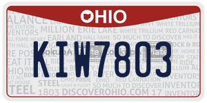 KIW7803 license plate in Ohio