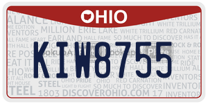 KIW8755  license plate in OH