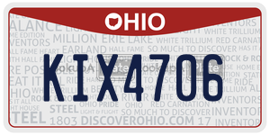 KIX4706  license plate in OH