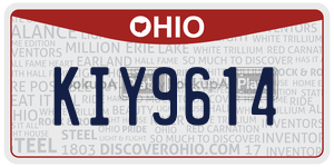 KIY9614 license plate in Ohio