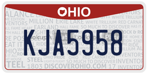 KJA5958  license plate in OH