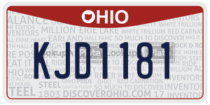 KJD1181 license plate in Ohio