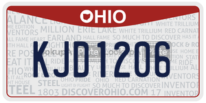 KJD1206  license plate in OH