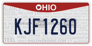 KJF1260 license plate in Ohio