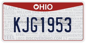 KJG1953  license plate in OH