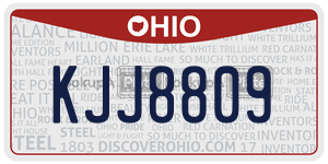 KJJ8809  license plate in OH