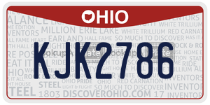 KJK2786 license plate in Ohio