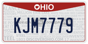 KJM7779  license plate in OH