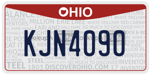 KJN4090  license plate in OH