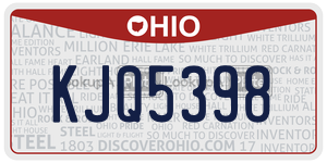 KJQ5398  license plate in OH