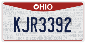KJR3392  license plate in OH