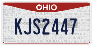KJS2447 license plate in Ohio
