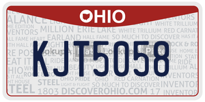 KJT5058 license plate in Ohio