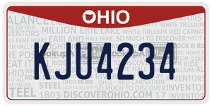 KJU4234  license plate in OH