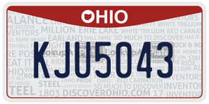 KJU5043 license plate in Ohio