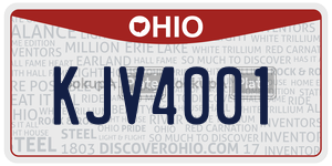 KJV4001  license plate in OH