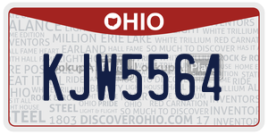KJW5564 license plate in Ohio