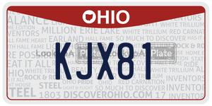 KJX81 license plate in Ohio