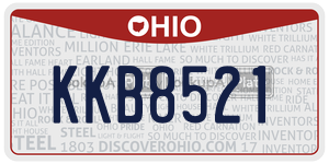 KKB8521 license plate in Ohio