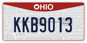 KKB9013  license plate in OH