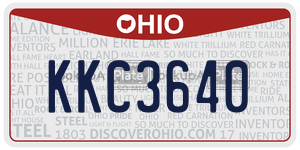 KKC3640 license plate in Ohio
