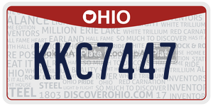 KKC7447  license plate in OH