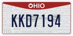 KKD7194 license plate in Ohio