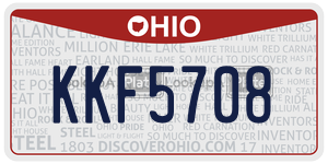 KKF5708 license plate in Ohio