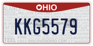 KKG5579  license plate in OH