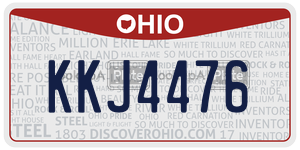 KKJ4476 license plate in Ohio