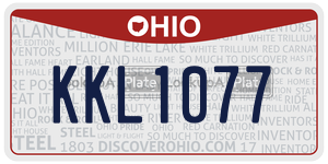 KKL1077  license plate in OH