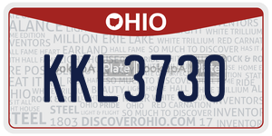 KKL3730 license plate in Ohio