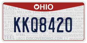 KKQ8420 license plate in Ohio