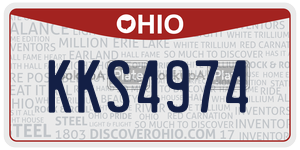 KKS4974  license plate in OH