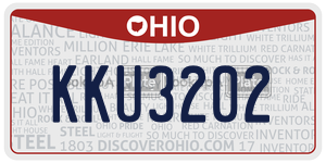 KKU3202  license plate in OH