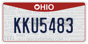 KKU5483  license plate in OH