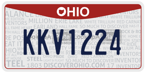 KKV1224  license plate in OH