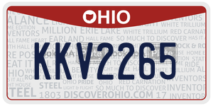 KKV2265 license plate in Ohio