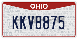 KKV8875  license plate in OH