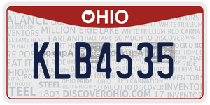 KLB4535  license plate in OH