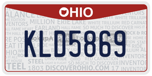 KLD5869  license plate in OH