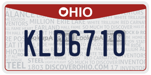 KLD6710  license plate in OH