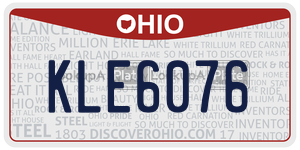 KLE6076 license plate in Ohio