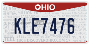 KLE7476  license plate in OH