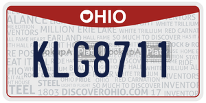 KLG8711  license plate in OH